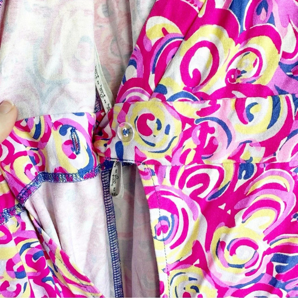 Lilly Pulitzer Karlie Wrap Front Romper Pink Multicolor Size XS Tie Front - Picture 2 of 9